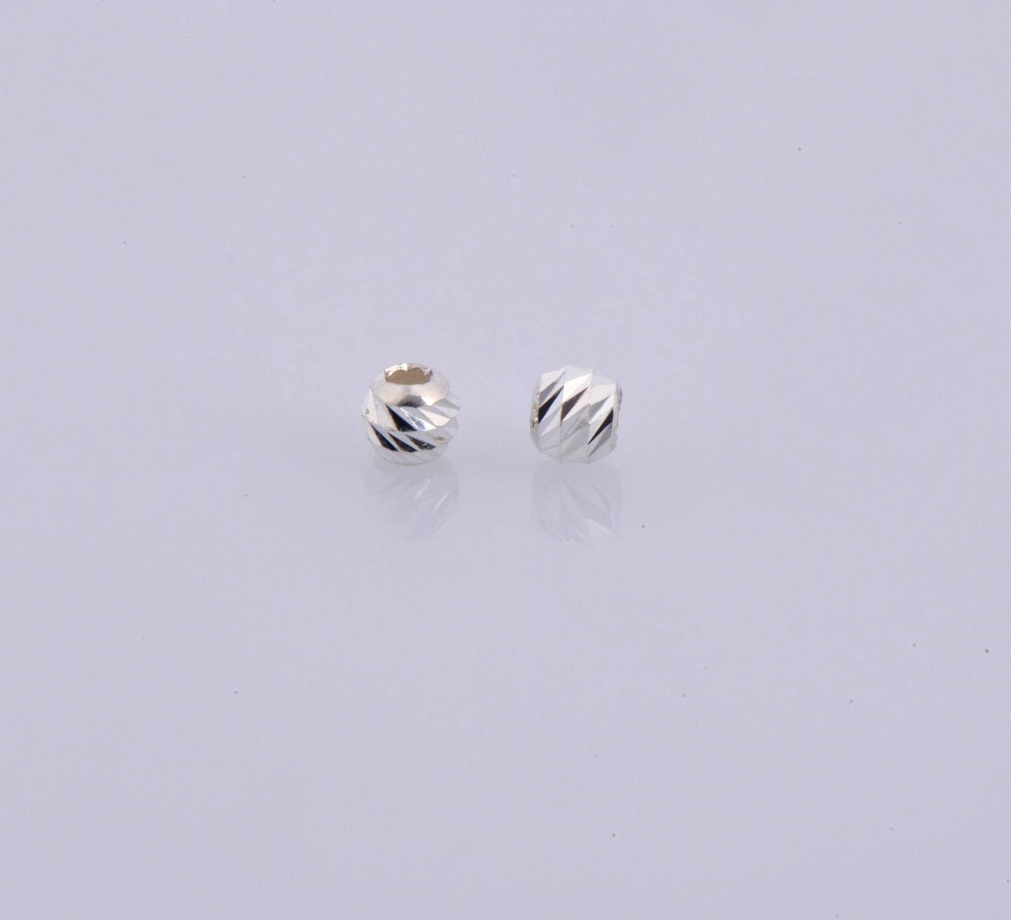 925 Silver Diamond Cut 2.5 mm Round Beads, Silver Laser Multi Diamond Cut Beads, Moon Cut Spacer Beads, Jewelry Crafting Supplies, M2A