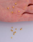 24K Gold Vermeil Diamond Cut 2.5 mm Round Beads, Silver Laser Multi Diamond Cut Beads in 24K, Moon Cut Spacer Beads, Jewelry Supplies, VM2A