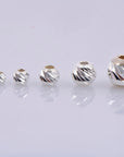 925 Silver & 24K Gold Diamond Cut Round Beads, Laser Multi Diamond Cut Beads, Moon Cut Spacer Beads, Jewelry Supplies, VM2/M2 A-F