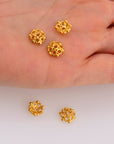 24K Gold Vermeil 9mm Flower Bead Caps, Gold Plated Bead Caps, 925 Silver Bead Caps in Gold, Spacer Bead Caps, Jewelry Making Supply, VM6B
