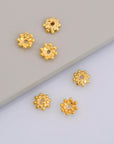 24K Gold Vermeil 7.5mm Bead Caps, Gold Plated Bead Caps, 925 Solid Silver Bead Caps in Gold, Spacer Bead Caps, Jewelry Craft Supply, VM7