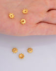 24K Gold Vermeil 7.5mm Bead Caps, Gold Plated Bead Caps, 925 Solid Silver Bead Caps in Gold, Spacer Bead Caps, Jewelry Craft Supply, VM7