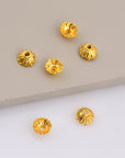24K Gold Vermeil 6.5mm Bead Caps, Gold Plated Bead Caps, 925 Solid Silver Bead Caps in Gold, Spacer Bead Caps, Jewelry Craft Supply, VM8B
