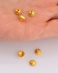 24K Gold Vermeil 6.5mm Bead Caps, Gold Plated Bead Caps, 925 Solid Silver Bead Caps in Gold, Spacer Bead Caps, Jewelry Craft Supply, VM8B