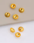 24K Gold Vermeil 8.5mm Bead Caps, Gold Plated Bead Caps, 925 Solid Silver Bead Caps in Gold, Spacer Bead Caps, Jewelry Craft Supply, VM8C