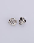 925 Sterling Silver 6.5mm Bead Caps, Silver Bead Caps, Oxidized Solid Silver Bead Caps, Jewelry Spacer Bead Caps, Jewelry Craft Supply, M9