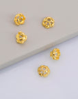 925 Sterling Silver & 24K Gold Vermeil 6.5mm Bead Caps, Silver Bead Caps in Gold, Gold Plated Bead Caps, Jewelry Spacer Bead Caps, VM9-M9