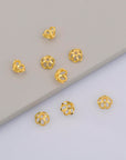 24K Gold Vermeil 7.5mm Bead Caps, Gold Plated Bead Caps, 925 Silver Solid Bead Caps in Gold, Spacer Bead Caps, Jewelry Craft Supply, VM10