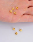 925 Sterling Silver & 24K Gold Vermeil 5mm Bead Caps, Silver Bead Caps in Gold, Gold Plated Bead Caps, Jewelry Spacer Bead Caps, VM13/M13