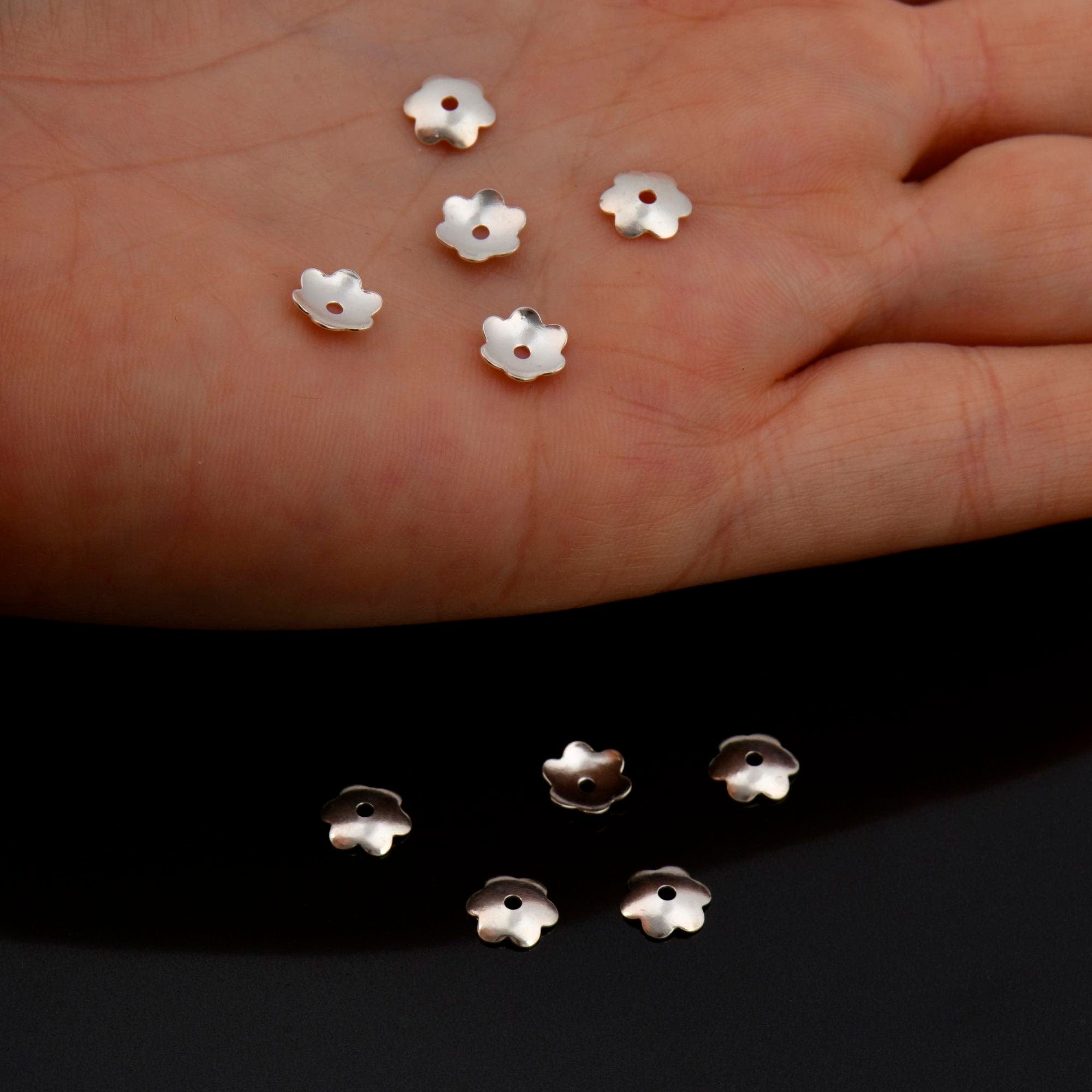 925 Sterling Silver 6.5mm Plain Bead Caps, Silver Shiny Plain Bead Caps, Oxidized Smooth Bead Caps, Jewelry Spacer Bead Caps, M14C