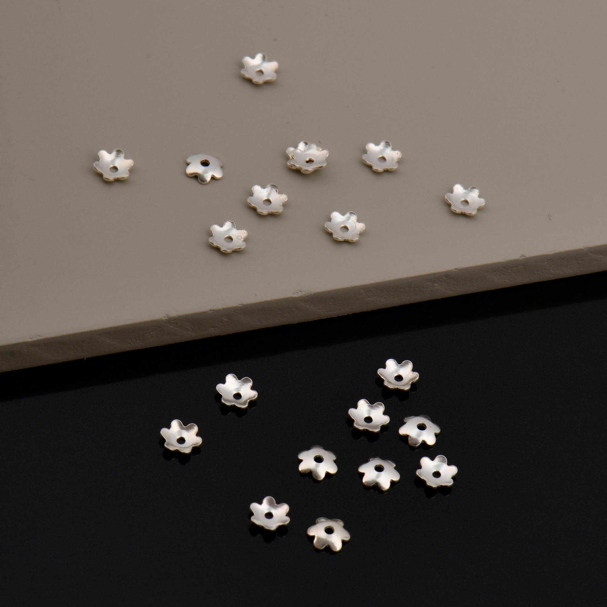 925 Sterling Silver 5mm Plain Bead Caps, Silver Shiny Plain Bead Caps, Oxidized Silver Bead Caps, Jewelry Spacer Bead Caps, M14B