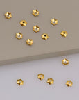 24K Gold Vermeil 4mm Plain Bead Caps, Gold Plated Shiny Plain Bead Caps, 925 Silver Bead Caps in Gold, Jewelry Spacer Bead Caps, VM14A