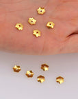 24K Gold Vermeil 6.5mm Plain Bead Caps, Gold Plated Shiny Plain Bead Caps, 925 Silver Bead Caps in Gold, Jewelry Spacer Bead Caps, VM14C
