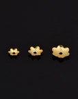 925 Sterling Silver & 24K Gold Vermeil Plain Bead Caps,Shiny Plain Bead Caps, Smooth Bead Caps, Jewelry Spacer Bead Caps, V/M14A-B-C