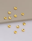 24K Gold Vermeil 6.5mm Plain Bead Caps, Gold Plated Shiny Plain Bead Caps, 925 Silver Bead Caps in Gold, Jewelry Spacer Bead Caps, VM14ABC