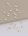 925 Silver 4mm Plain Round Bead Caps, Solid Silver Shiny Round Bead Caps, Smooth Silver Round Spacer Bead Caps, Jewelry Craft Supply, M15A