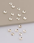 925 Silver 5.5mm Shiny Round Bead Caps, Solid Silver Plain Round Bead Caps, Smooth Silver Round Spacer Bead Caps, Jewelry Craft Supply, M15B