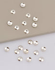 925 Silver 7mm Shiny Round Bead Caps, Solid Silver Plain Round Bead Caps, Smooth Silver Round Spacer Bead Caps, Jewelry Craft Supply, M15C