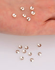 925 Silver Plain 4mm to 7mm Round Bead Caps, Solid Silver Shiny Round Bead Caps, Smooth Round Spacer Bead Caps, Jewelry Supply, M15A-C