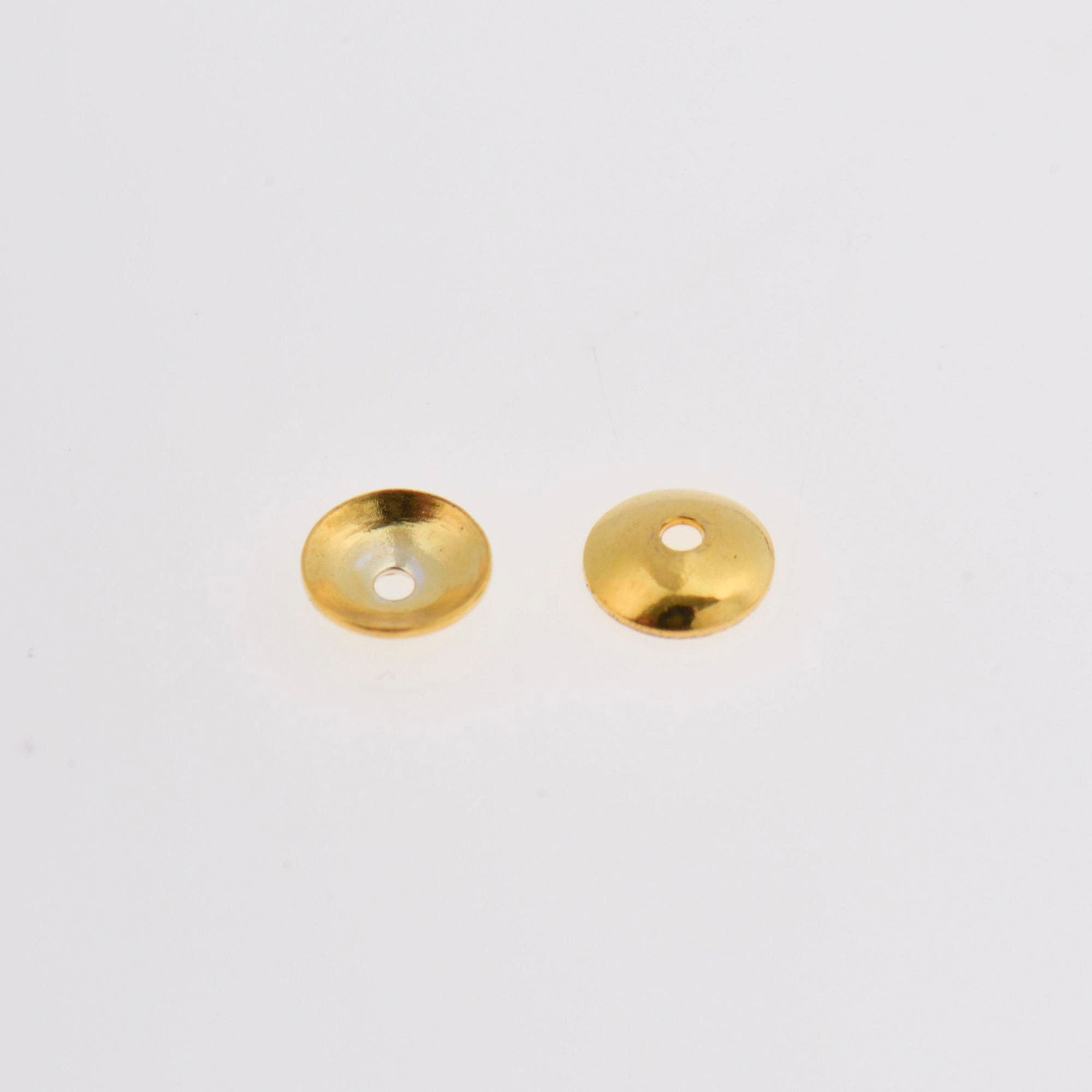 24K Gold Vermeil Plain Round Bead Caps, Gold Plated Shiny Round Bead Caps, 925 Silver Spacer Bead in Gold, Jewelry Making Supply, VM15B