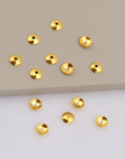 24K Gold Vermeil Plain Round Bead Caps, Gold Plated Shiny Round Bead Caps, 925 Silver Spacer Bead in Gold, Jewelry Making Supply, VM15B