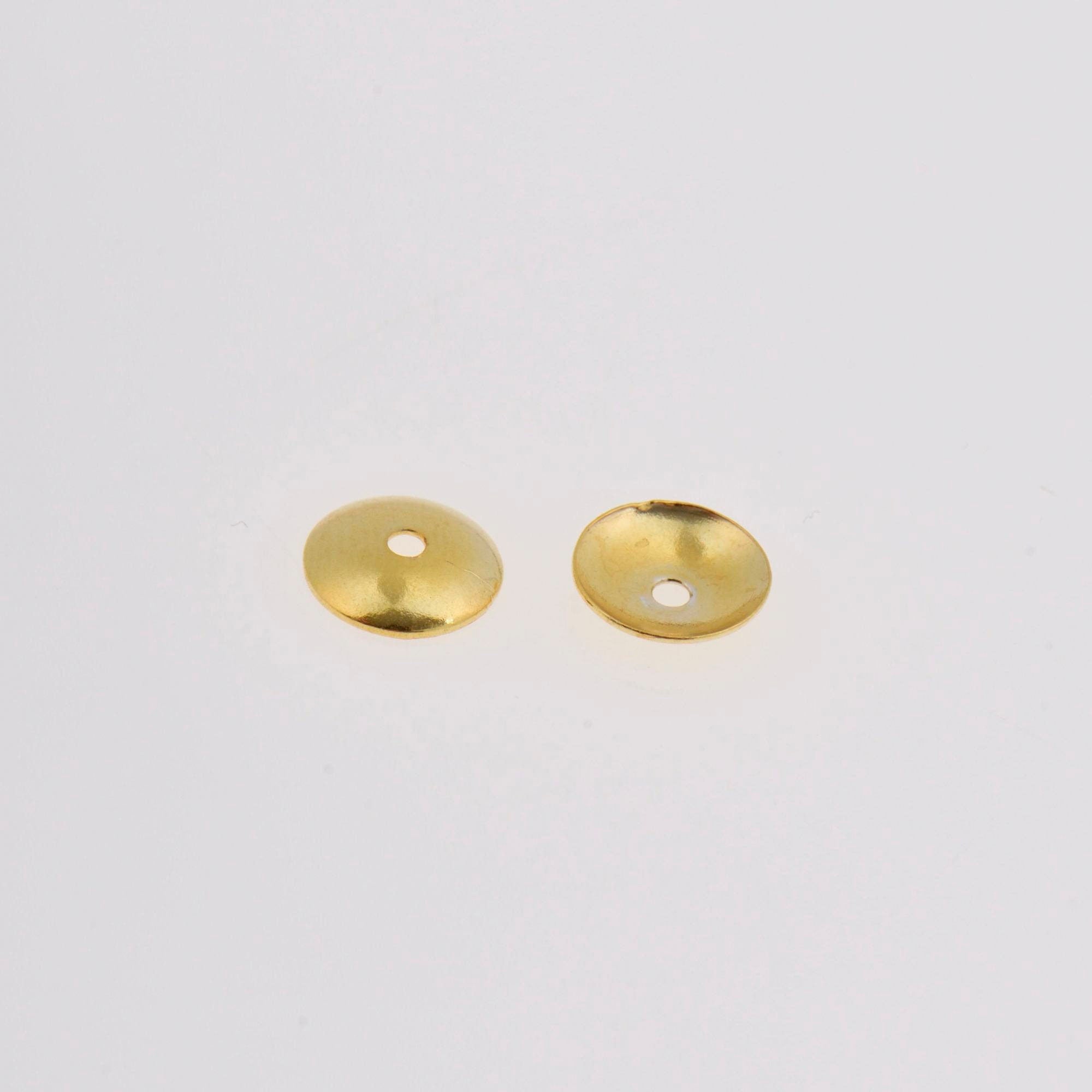 24K Gold Vermeil Plain Round Bead Caps, Gold Plated Shiny Round Bead Caps, 925 Silver Spacer Bead in Gold, Jewelry Making Supply, VM15C