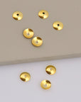 24K Gold Vermeil Plain Round Bead Caps, Gold Plated Shiny Round Bead Caps, 925 Silver Spacer Bead in Gold, Jewelry Making Supply, VM15C