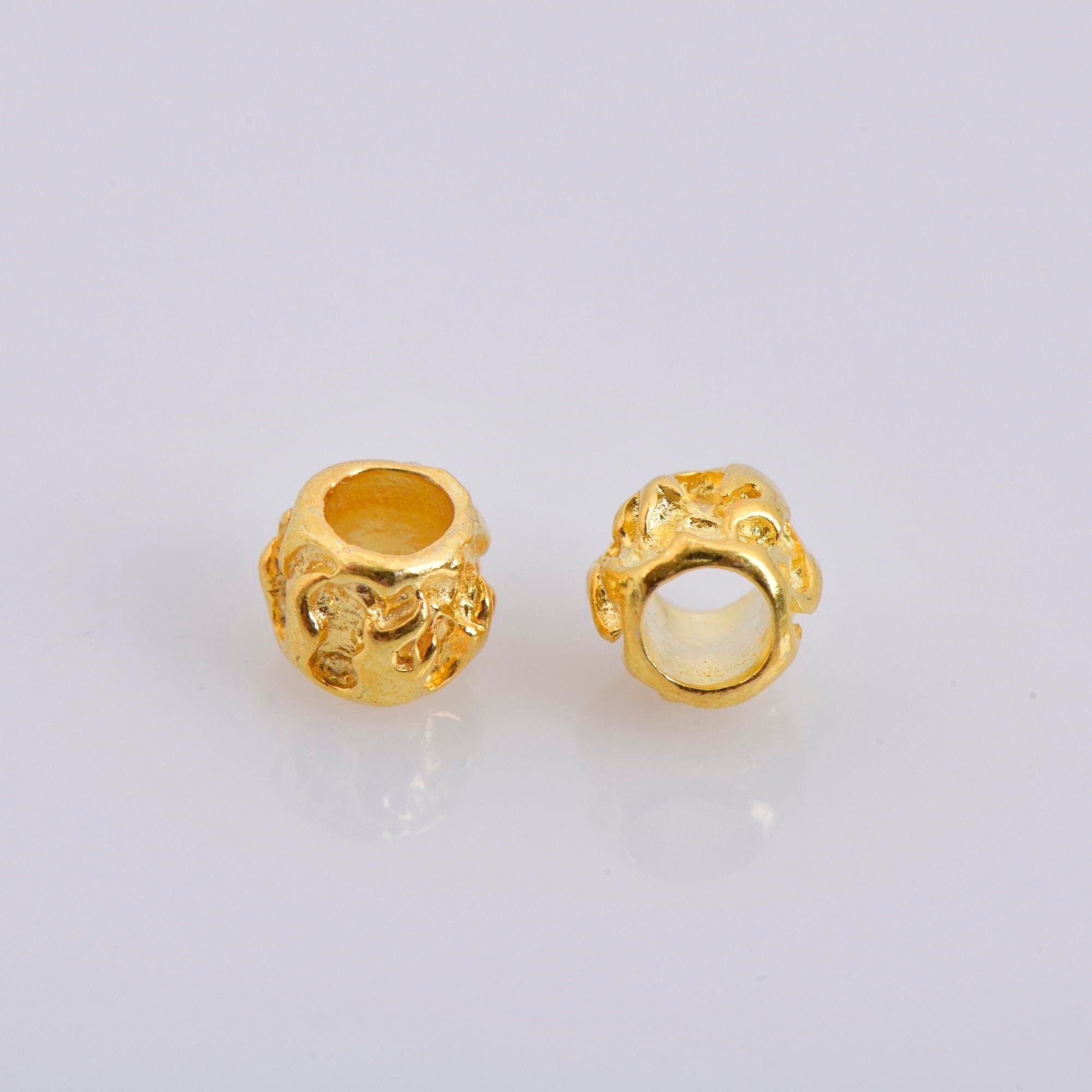 24K Gold Vermeil Tube Beads, Gold Plated Tube Beads, 925 Silver Spacer Tube Beads in Gold, Silver Tube Beads, Jewelry Making Supply, VM16
