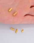 24K Gold Vermeil Tube Beads, 24K Gold Plated Coiled Tube Beads, Spacer Tube Beads, 925 Silver Tube Beads For Jewelry Making, VM17