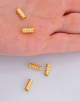 24K Gold Vermeil Tube Beads, 24K Gold Plated Tribal Tube Beads, 925 Silver Spiral Tube Beads, Silver Tube Beads For Jewelry Making, VM18