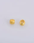 24K Gold Vermeil Tube Beads, Gold Plated Coiled Tube Beads, 925 Silver Spacer Tube Beads in Gold, Silver Tube Beads For Jewelry Making, VM19