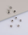 925 Sterling Silver Tube Beads, Antique Silver Coiled Tube Beads, Spacer Tube Beads, Oxidized Silver Tube Beads For Jewelry Making, M19