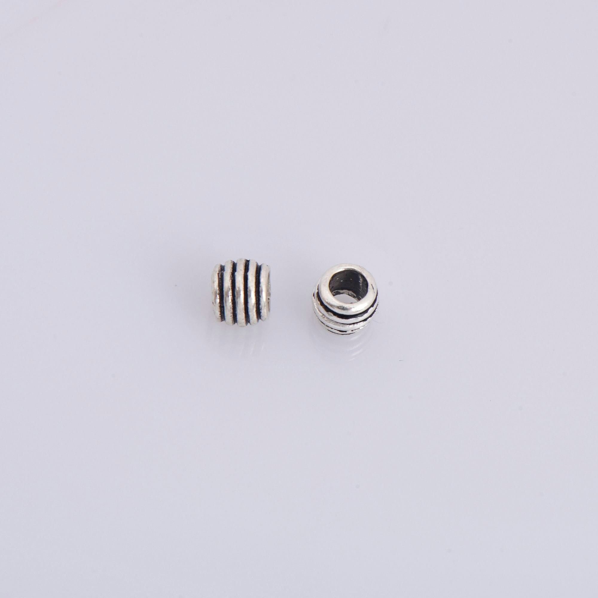 925 Sterling Silver Tube Beads, Antique Silver Coiled Tube Beads, Spacer Tube Beads, Oxidized Silver Tube Beads For Jewelry Making, M19