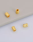 24K Gold Vermeil Tube Beads, Gold Plated Tube Beads, 925 Silver Spacer Tube Beads in 24K, Silver Tube Beads, Jewelry Making Supply, VM20