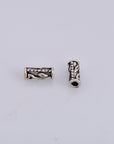 925 Sterling Silver Tube Beads, Antique Silver Flower Tube Beads, Spacer Tube Beads, Oxidized Silver Tube Beads For Jewelry Making, M21