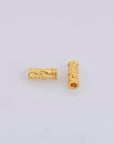 24K Gold Vermeil Tube Beads, Gold Plated Flower Tube Beads, 925 Silver Spacer Tube Beads in Gold, Silver Tube Beads For Jewelry Making, VM21