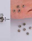 925 Sterling Silver 7mm Bead Caps, Silver Bead Caps, Oxidized Solid Silver Bead Caps, Jewelry Spacer Bead Caps, Jewelry Craft Supply, M11