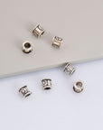 925 Sterling Silver Flower Tube Beads, Antique Silver Tube Beads, Spacer Tube Beads, Oxidized Silver Tube Beads For Jewelry Making, M22