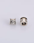 925 Sterling Silver Flower Tube Beads, Antique Silver Tube Beads, Spacer Tube Beads, Oxidized Silver Tube Beads For Jewelry Making, M22