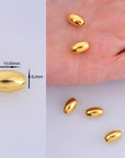 24K Gold 10x6mm Plated Rice Shape Beads, 925 Silver Oval Beads in 24K Gold Vermeil, Smooth Seamless Olive Beads, Jewelry Supplies, VM1D