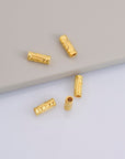 24K Gold Vermeil & 925 Silver Spiral Tube Beads, Gold Antique Tube Beads, Spacer Tube Beads, Silver Tube Beads For Jewelry Making, VM23