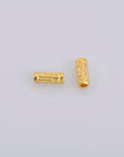 24K Gold Vermeil Spiral Tube Beads, Antique Tube Beads, 925 Silver Spacer Tube Beads in Gold, Tube Beads For Jewelry Making, VM23