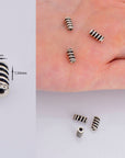 925 Sterling Silver Tube Beads, Antique Silver Coiled Tube Beads, Spacer Tube Beads, Oxidized Silver Tube Beads For Jewelry Making, M17