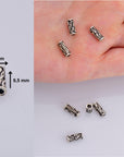 925 Sterling Silver Tube Beads, Antique Silver Flower Tube Beads, Spacer Tube Beads, Oxidized Silver Tube Beads For Jewelry Making, M21