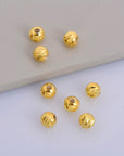 24K Gold Vermeil Diamond Cut 8mm Round Beads, 925 Silver Laser Multi Diamond Cut Beads in 24K, Moon Cut Spacer Beads, Jewelry Supplies, VM2F