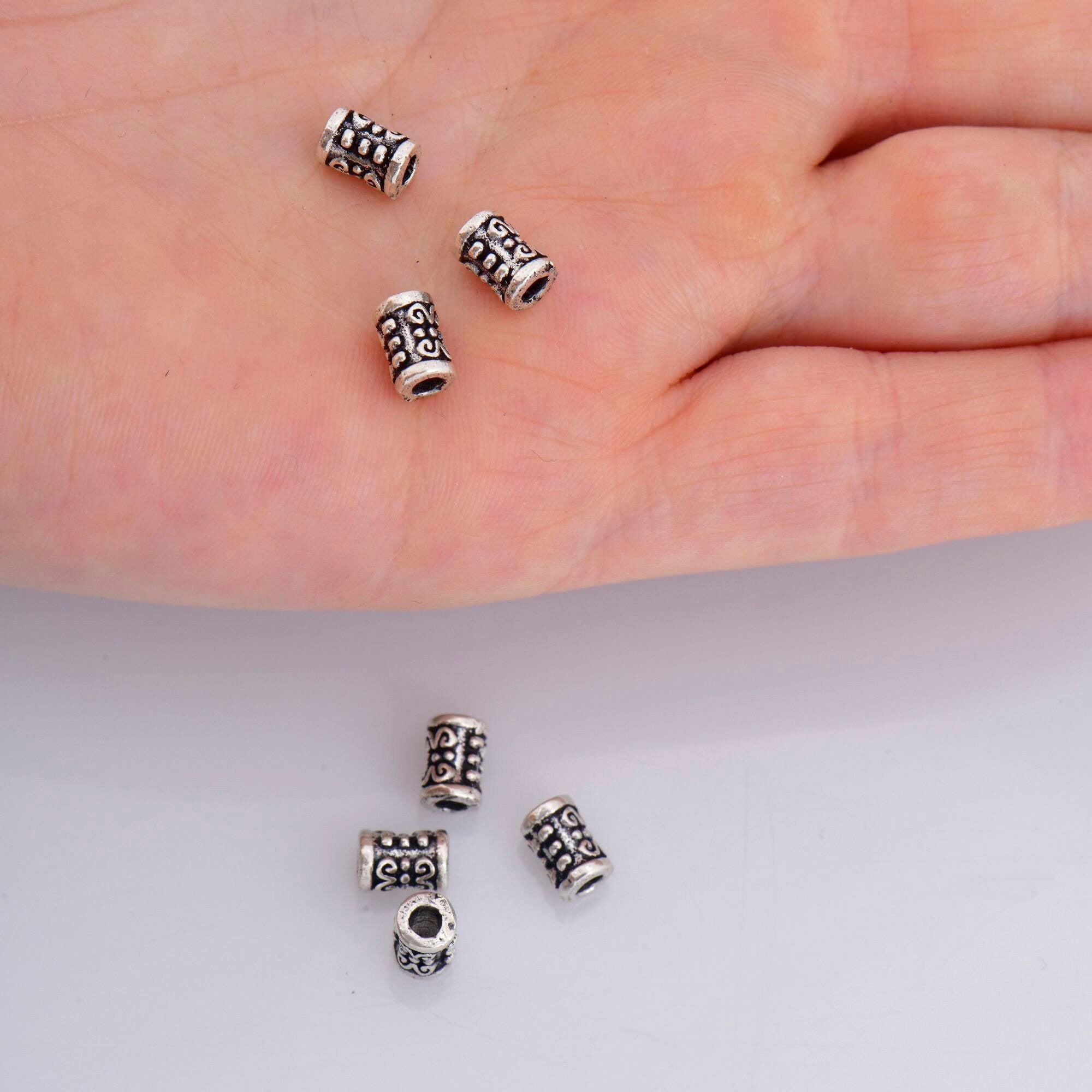 24K Gold Vermeil & 925 Silver Tube Beads, Silver Tube Beads in Gold, Antique Silver Spacer Tube Beads, Tube Beads For Jewelry Making,V/M24