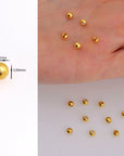 24K Gold 3.5mm Plated Seamless Round Beads, 925 Silver Round Beads in 24K Gold Vermeil, Round Shape Seperator Beads, Jewelry Supplies, VM3D