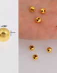 24K Gold 6mm Plated Seamless Round Beads, 925 Silver Round Beads in 24K Gold Vermeil, Round Shape Seperator Beads, Jewelry Supplies, VM3G