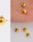 24K Gold 9mm Plated Seamless Round Beads, 925 Silver Round Beads in 24K Gold Vermeil, Round Shape Seperator Beads, Jewelry Supplies, VM3J