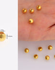 24K Gold 5mm Plated Seamless Round Beads, 925 Silver Corrugated Round Beads in Gold Vermeil, Round Seperator Beads, Jewelry Supplies, VM5C